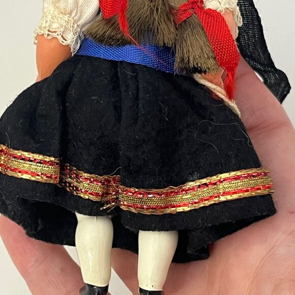 Vintage Schildkrot Celluloid Small German Doll Traditional Outfit Turtle Tag - Picture 15 of 16